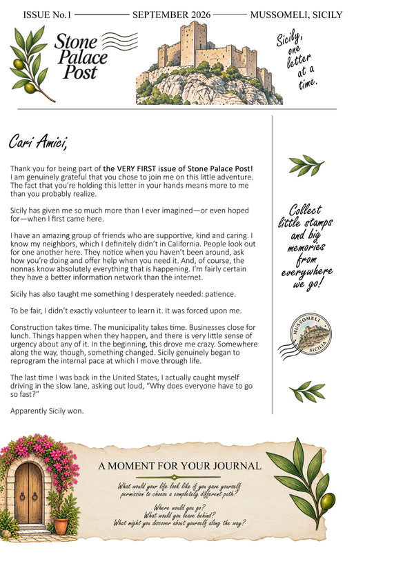 Stone Palace Post — Monthly Sicily Snail Mail Club